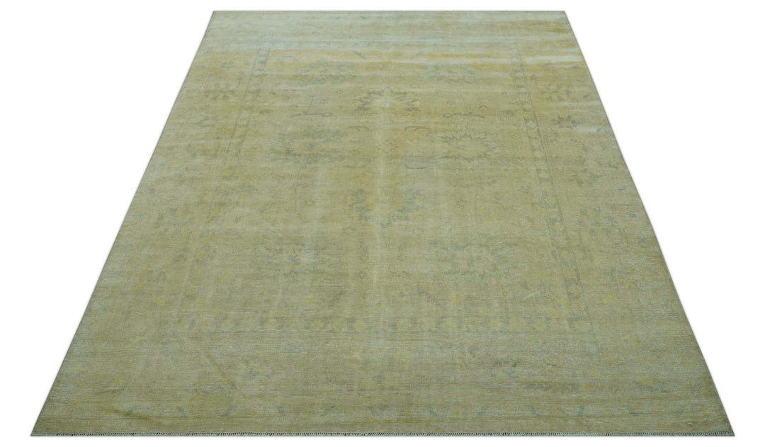 Traditional Turkish (Oushak) Design Gold And Gray Hand Knotted 8x10 Wool Area Rug