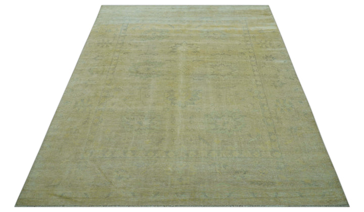 Traditional Turkish (Oushak) Design Gold And Gray Hand Knotted 8x10 Wool Area Rug