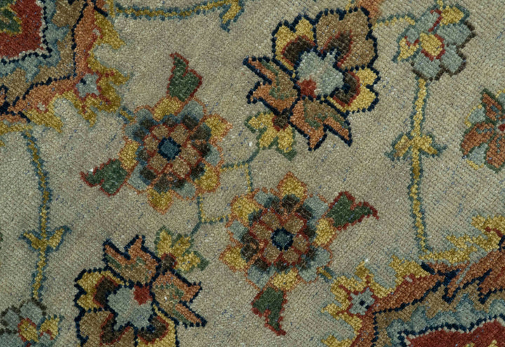 Traditional Heriz Design Beige And Brown  6x9 Hand Knotted Wool Area Rug