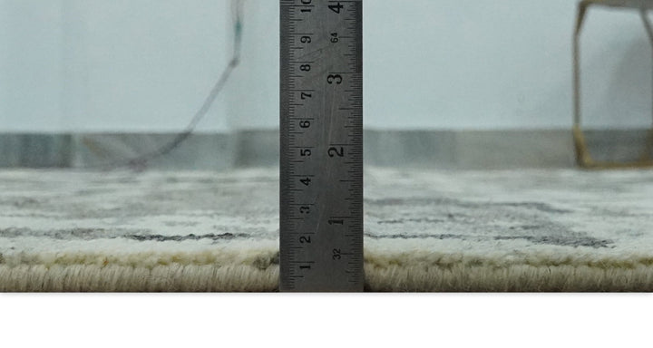 5x8 hand knotted Modern Abstract Beige, Silver, Taupe and Charcoal wool Area Rug - The Rug Decor