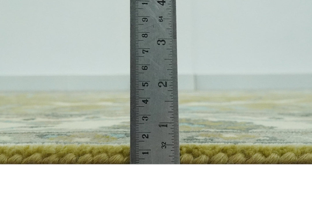 6x9 Olive and Ivory Hand Knotted Traditional Oriental Oushak wool area rug - The Rug Decor