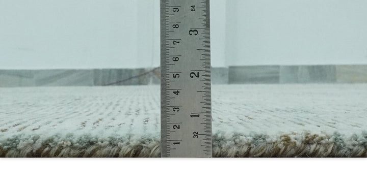 8x10 Modern Abstract Teal, Olive and Ivory Hand Tufted wool area rug - The Rug Decor