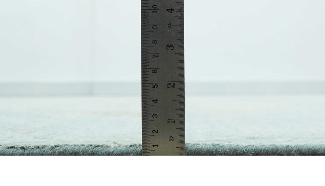 Abstract Design Blue, Beige And Gray 8x10 Hand Knotted Wool and Bamboo Silk Rug - The Rug Decor