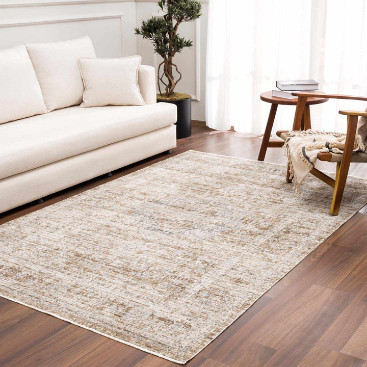 Aistys Washable Beige And Brown Machine Woven Outdoor Rug - The Rug Decor
