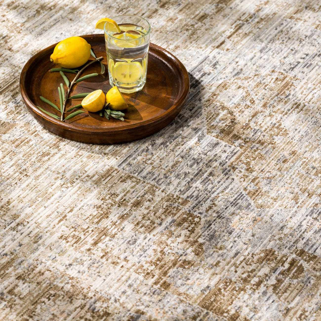 Aistys Washable Beige And Brown Machine Woven Outdoor Rug - The Rug Decor