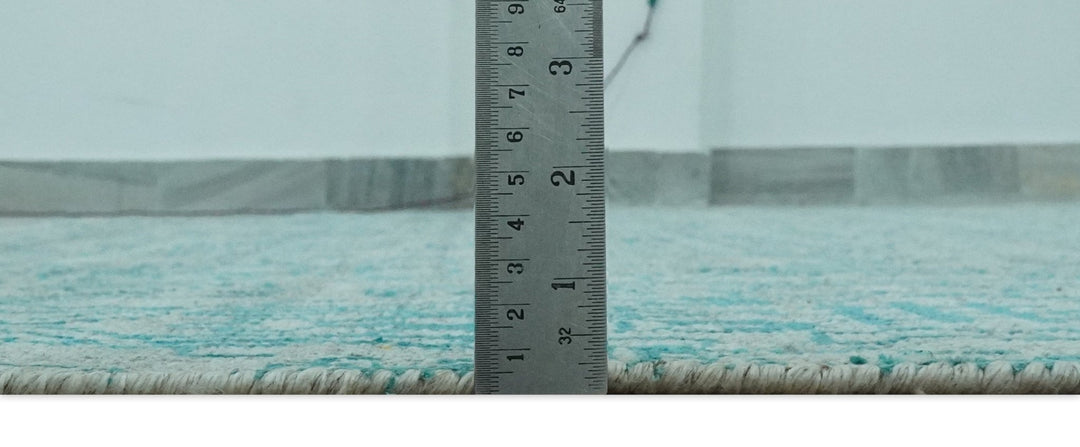 Antique design 6.5x10 Silver and Blue Traditional Hand Knotted wool Area Rug - The Rug Decor