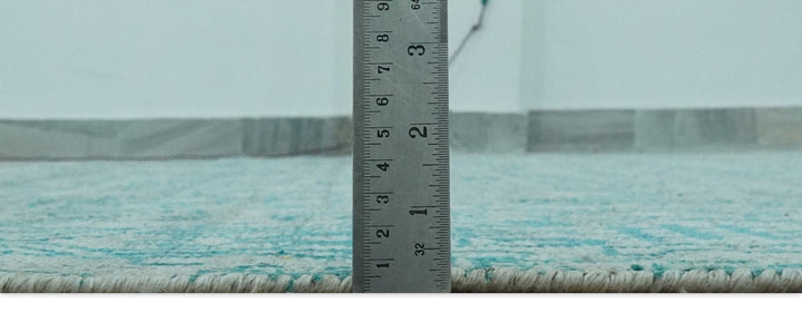 Antique design 6.5x10 Silver and Blue Traditional Hand Knotted wool Area Rug - The Rug Decor