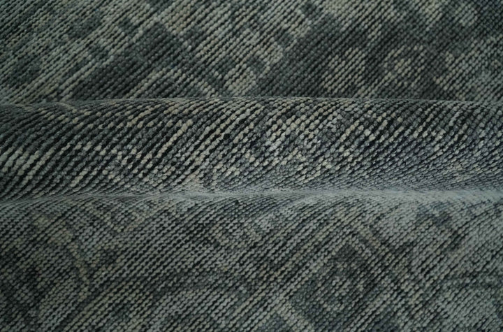 Antique Design Charcoal and Silver Traditional Medallion Custom Made wool Area Rug - The Rug Decor