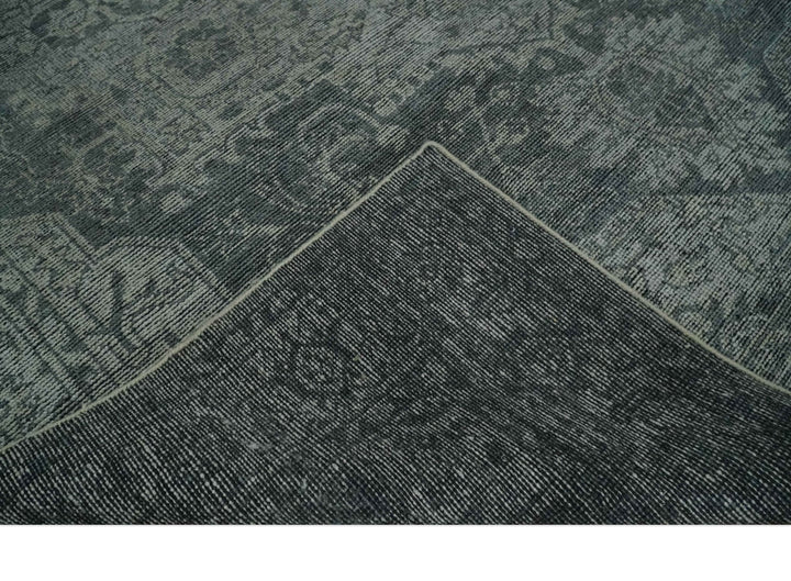 Antique Design Charcoal and Silver Traditional Medallion Custom Made wool Area Rug - The Rug Decor