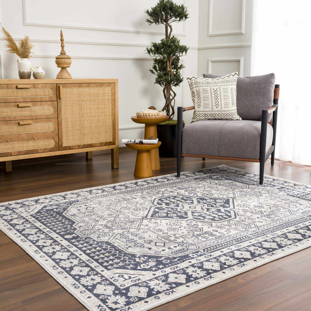 Antique Design Premium Black, Beige and Gray Traditional Washable area Rug - The Rug Decor