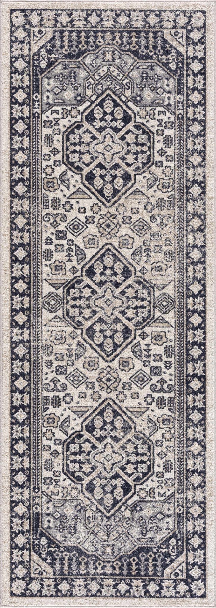 Antique Design Premium Black, Beige and Gray Traditional Washable area Rug - The Rug Decor