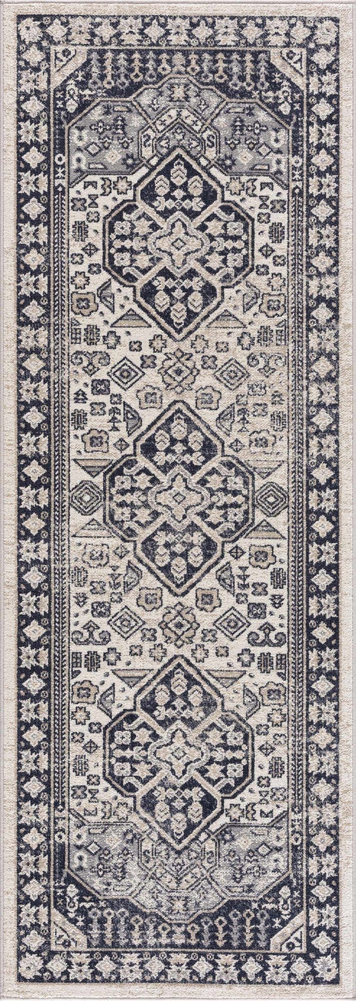Antique Design Premium Black, Beige and Gray Traditional Washable area Rug - The Rug Decor