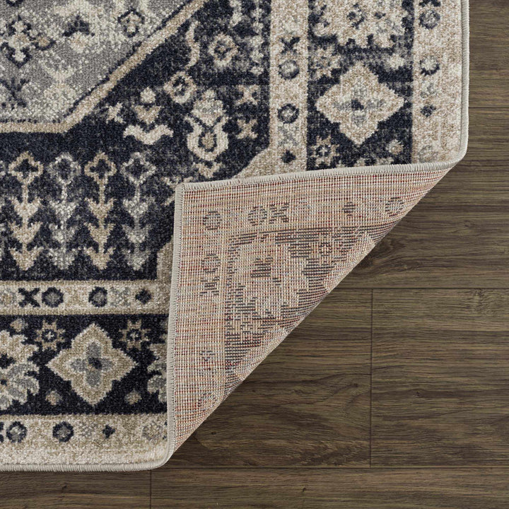 Antique Design Premium Black, Beige and Gray Traditional Washable area Rug - The Rug Decor