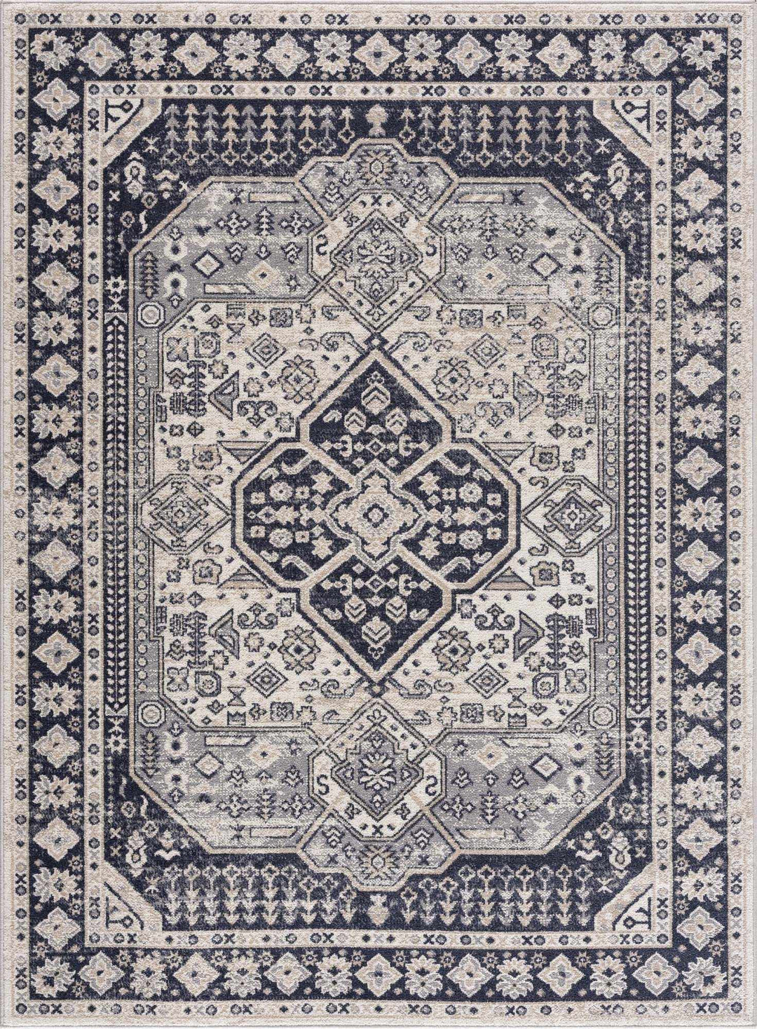 Antique Design Premium Black, Beige and Gray Traditional Washable area Rug - The Rug Decor