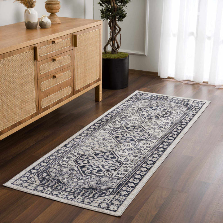 Antique Design Premium Black, Beige and Gray Traditional Washable area Rug - The Rug Decor