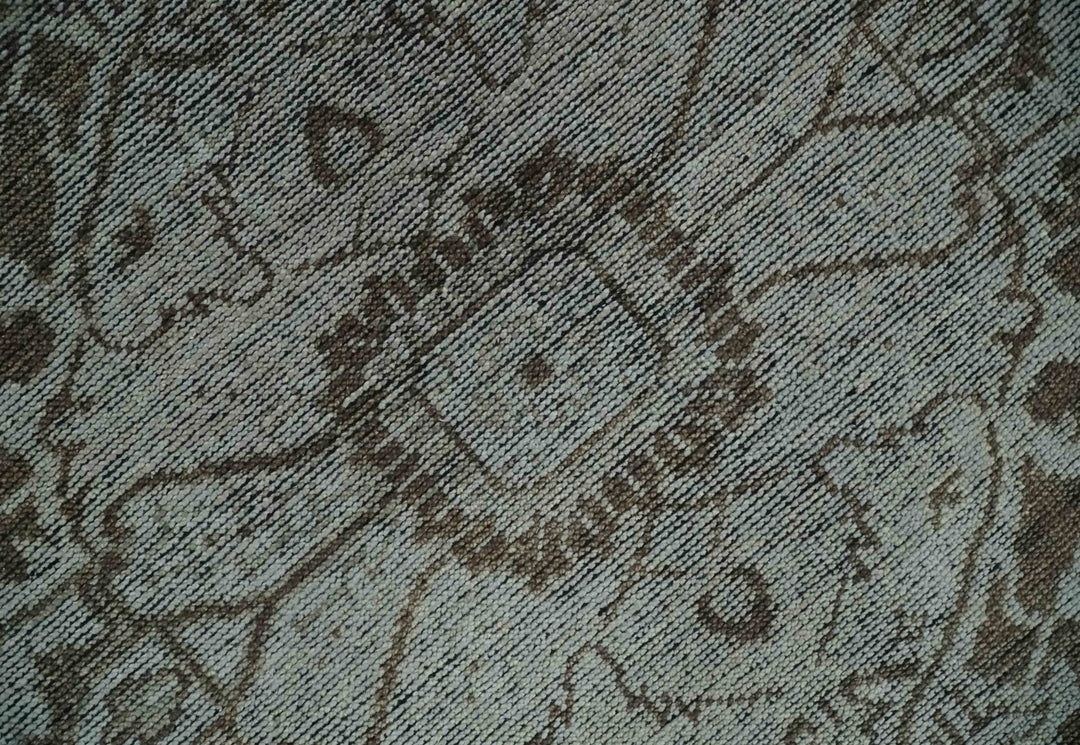 Antique Design Traditional Heriz Medallion Silver, Charcoal and Brown Hand Knotted 8x10 wool area Rug - The Rug Decor