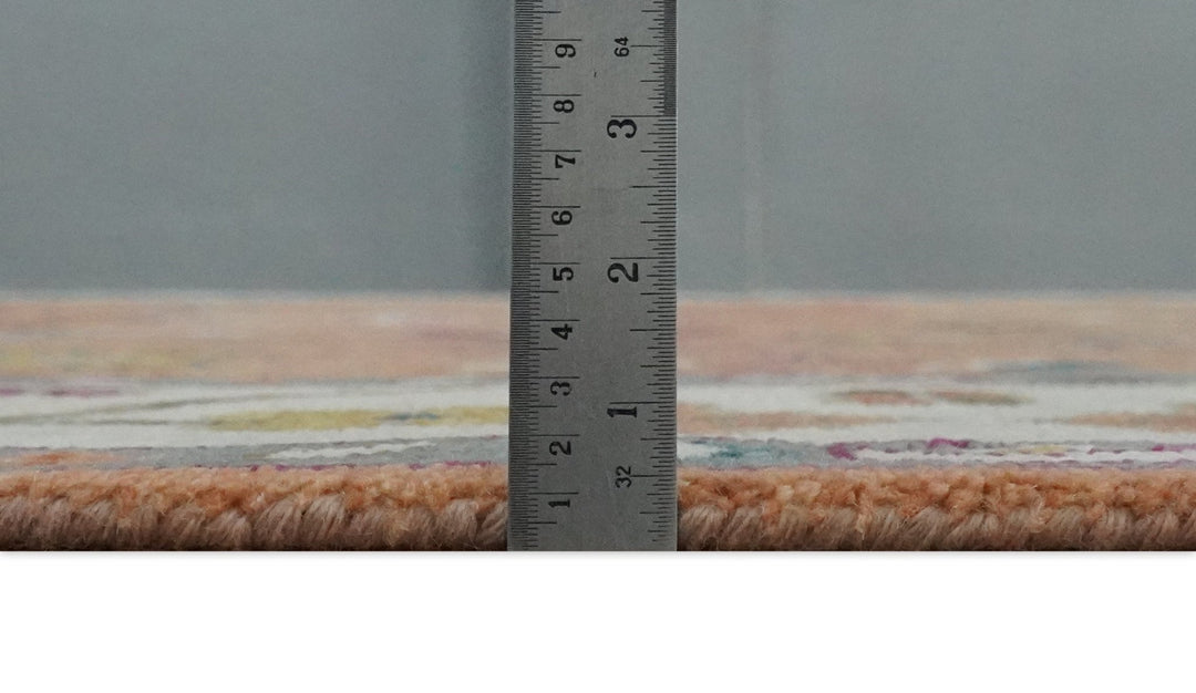 Antique Floral Peach and Ivory Hand knotted Traditional Oushak 8x10 wool Area Rug - The Rug Decor