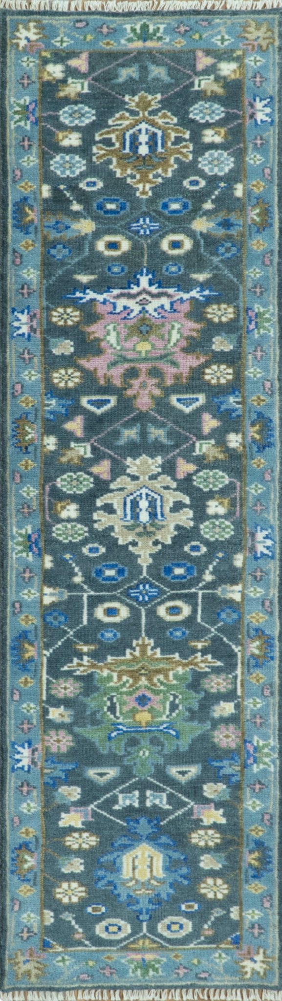 Antique Hand Knotted Green Moss and Blue Traditional Turkish Vintage Oushak Custom Made Wool Area Rug - The Rug Decor