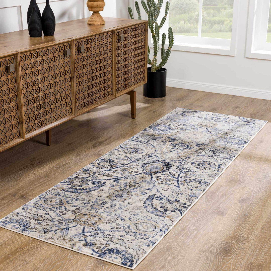 Antique Style Beige and Purple Traditional Oriental Oushak rug - The Rug Decor