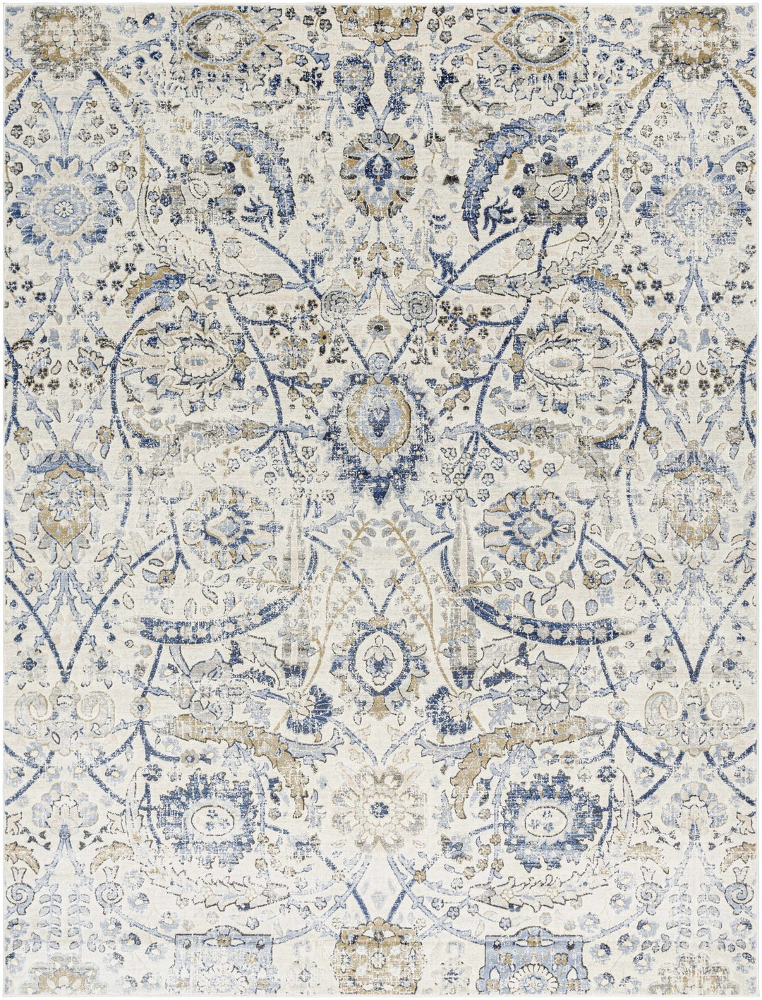 Antique Style Beige and Purple Traditional Oriental Oushak rug - The Rug Decor