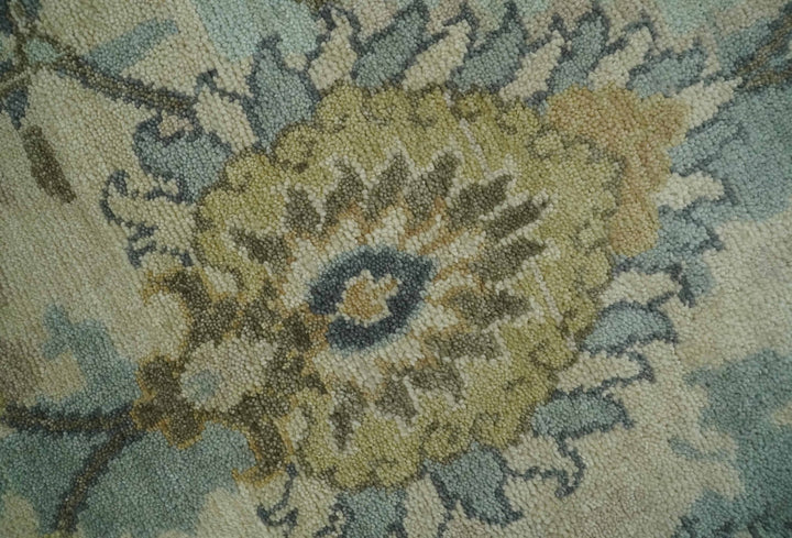 Antique Style Beige, Green and Gray Hand Knotted Traditional Oriental 8x10 wool area Rug - The Rug Decor