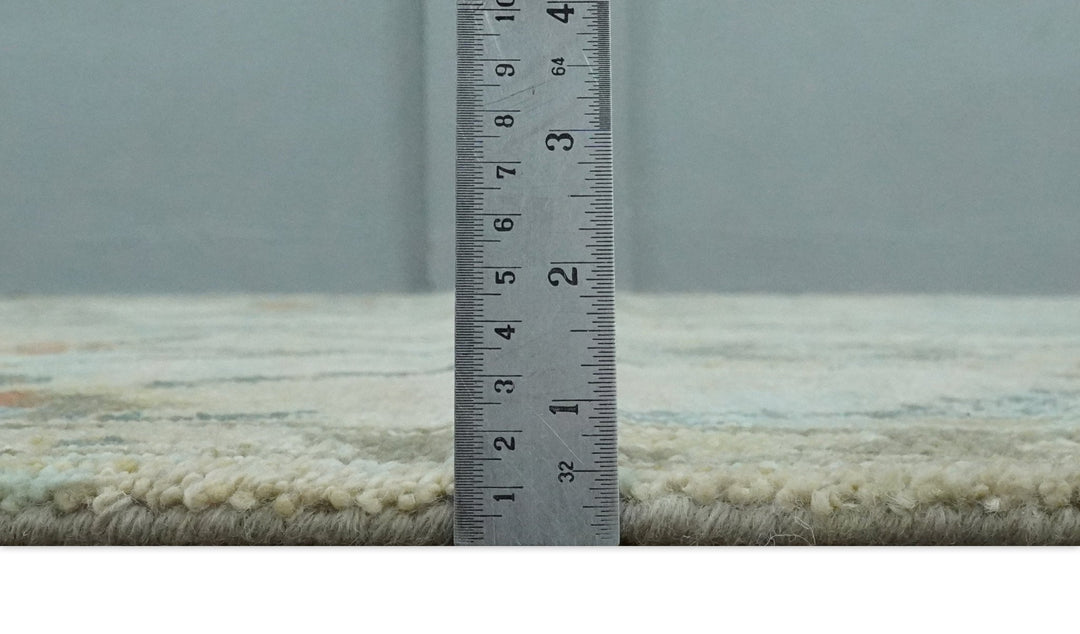 Antique Style Beige, Green and Gray Hand Knotted Traditional Oriental 8x10 wool area Rug - The Rug Decor