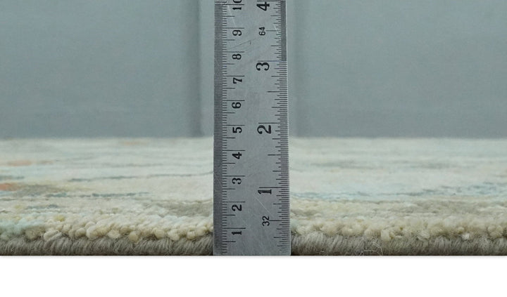 Antique Style Beige, Green and Gray Hand Knotted Traditional Oriental 8x10 wool area Rug - The Rug Decor