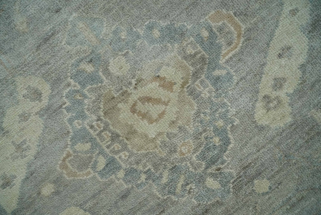 Antique style Gray and Beige 9x12 Hand knotted Oushak wool Area Rug - The Rug Decor