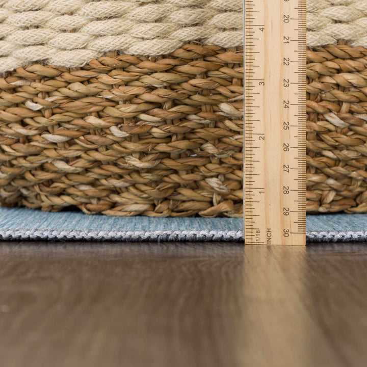 Aqua Colorful Animal Jungle Printed Washable Kids Rug - The Rug Decor