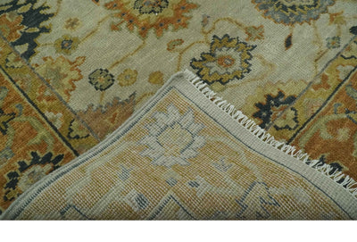 Beige and Gold 8x10 Traditional Oriental Oushak wool Rug - The Rug Decor