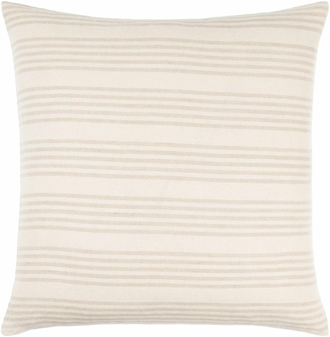 Beige and Tan Modern Stripes Design Square Throw Pillow - The Rug Decor