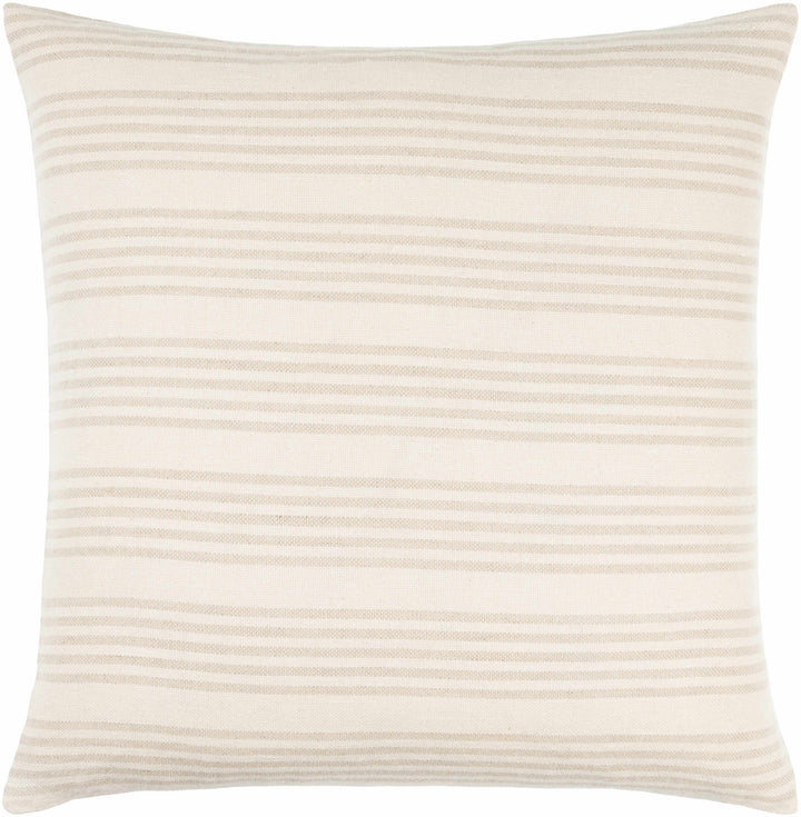 Beige and Tan Modern Stripes Design Square Throw Pillow - The Rug Decor