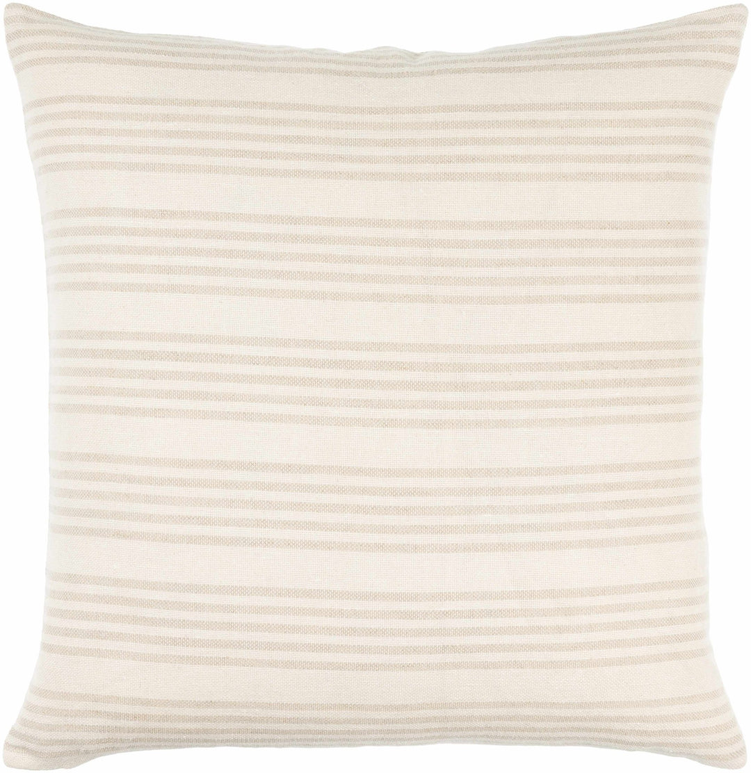 Beige and Tan Modern Stripes Design Square Throw Pillow - The Rug Decor