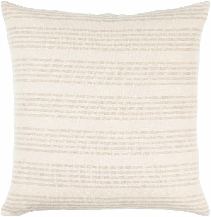 Beige and Tan Modern Stripes Design Square Throw Pillow - The Rug Decor