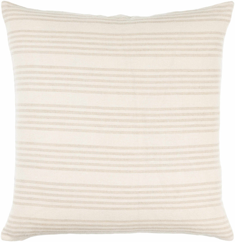 Beige and Tan Modern Stripes Design Square Throw Pillow - The Rug Decor