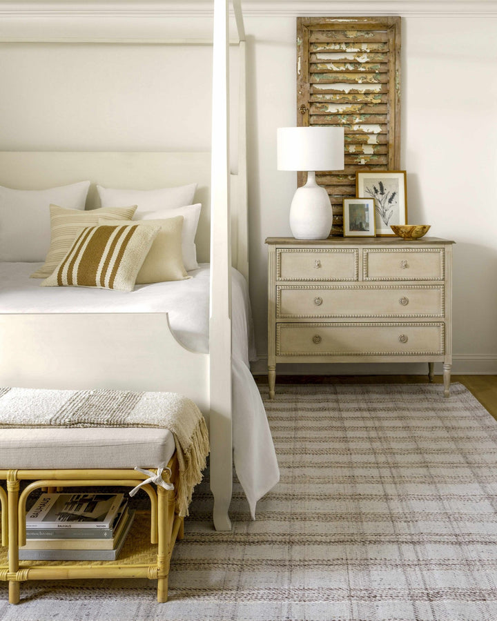 Beige and Tan Modern Stripes Design Square Throw Pillow - The Rug Decor