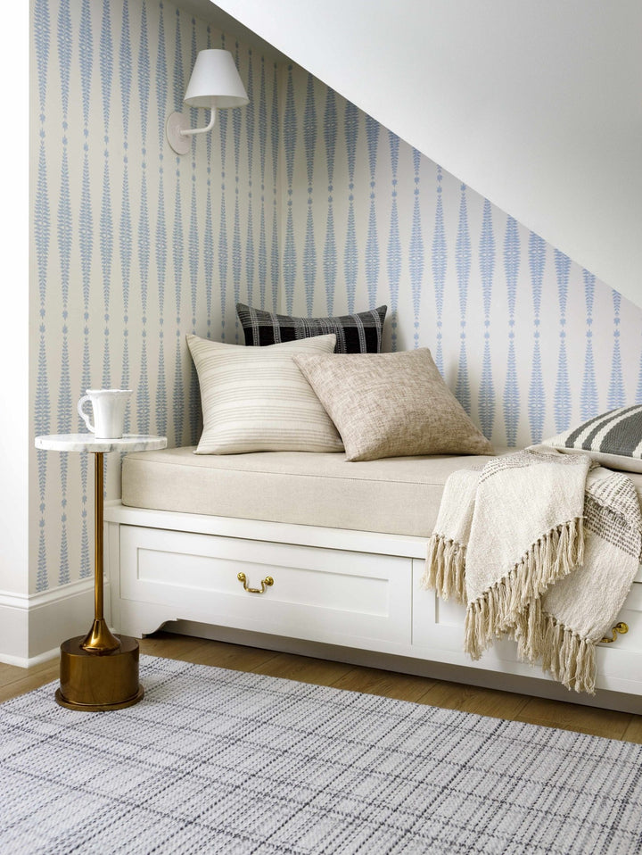 Beige and Tan Modern Stripes Design Square Throw Pillow - The Rug Decor