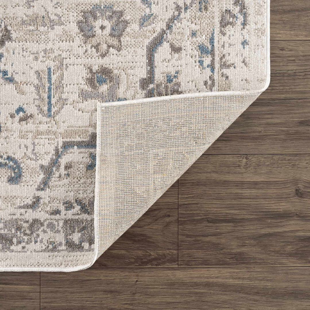 Beige and Taupe Traditional Medallion washable area rug - The Rug Decor