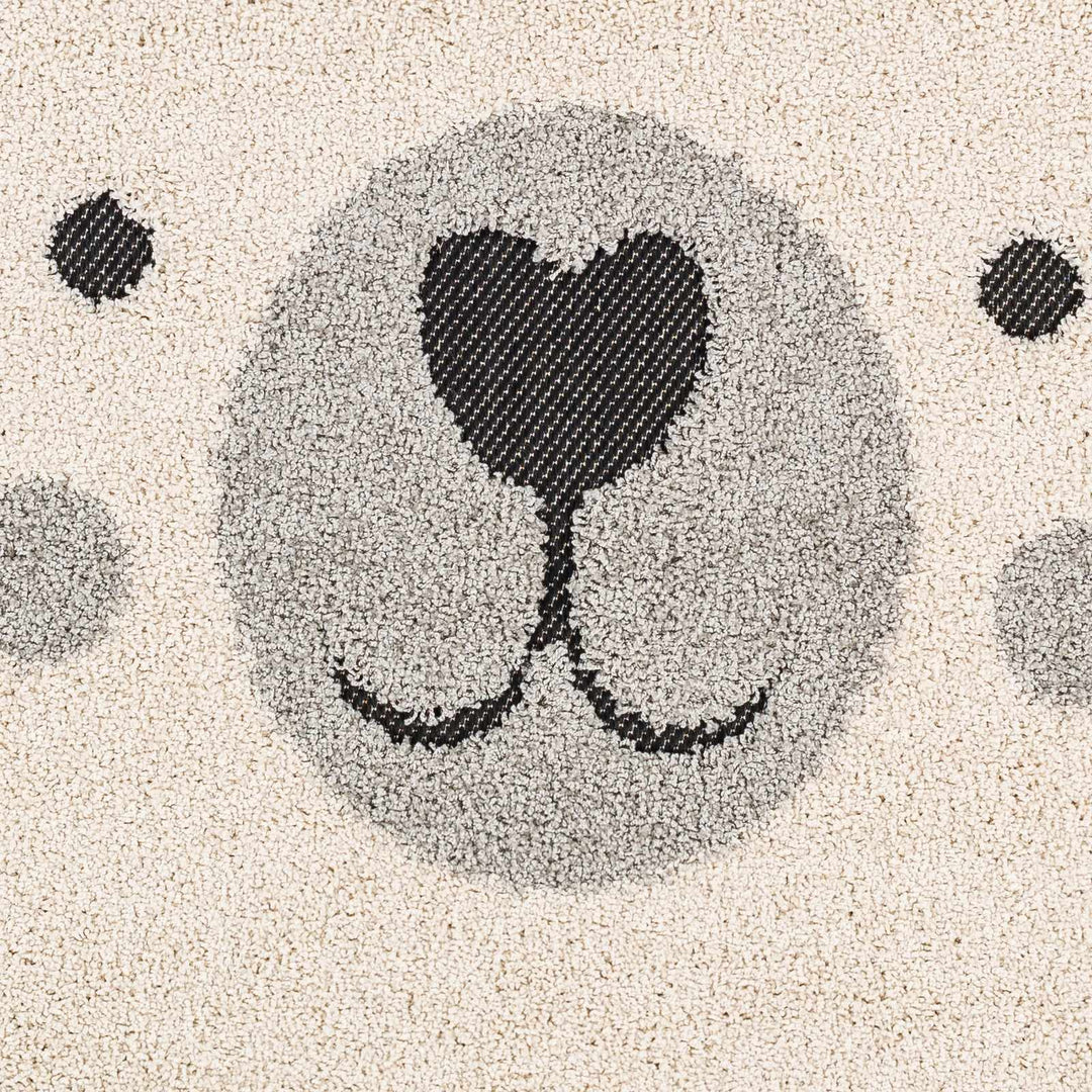 Beige, Black and Gray Kids Llama high low Texture Round Outdoor safe Area Rug - The Rug Decor
