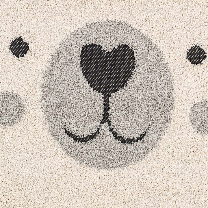 Beige, Black and Gray Kids Llama high low Texture Round Outdoor safe Area Rug - The Rug Decor