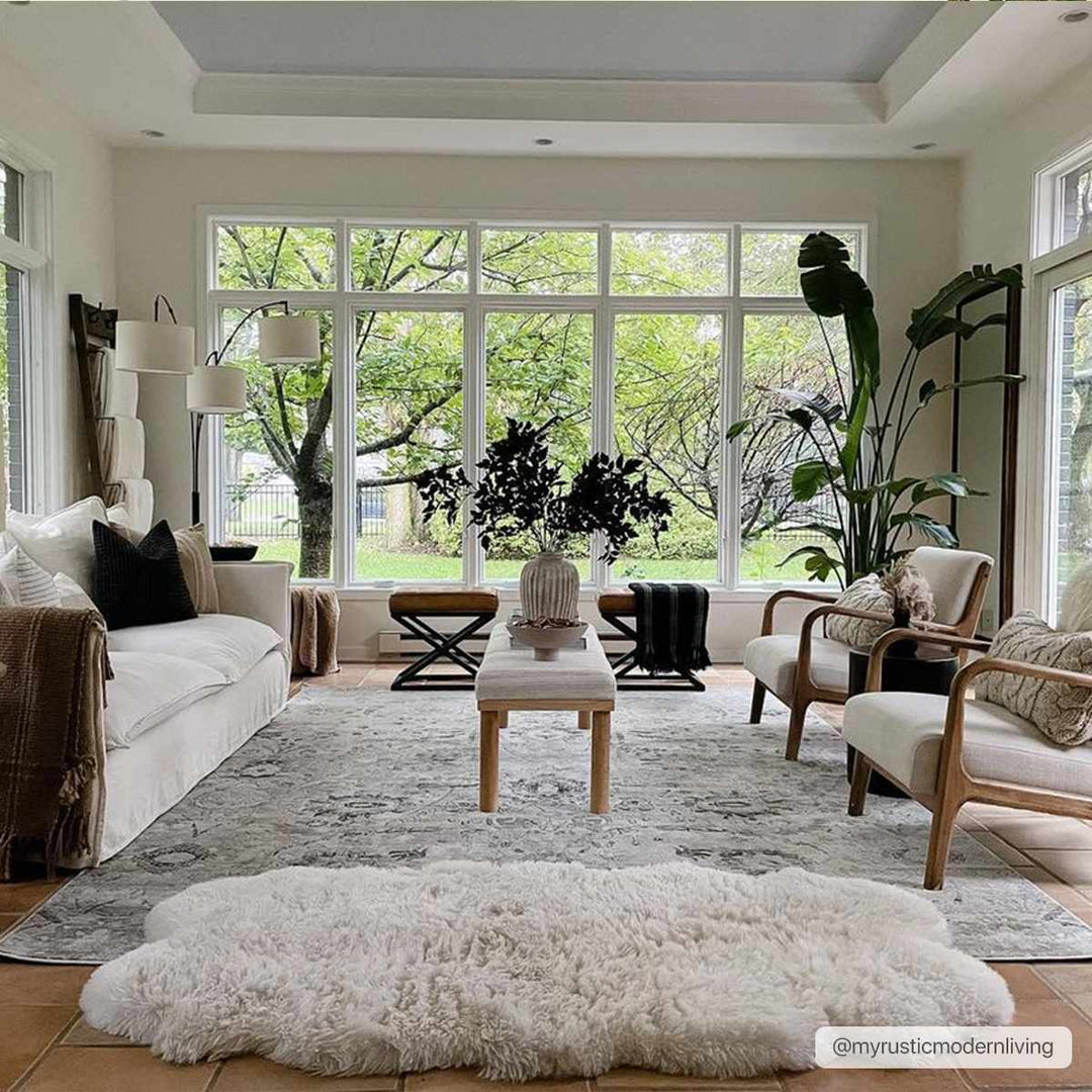 Beige, Gray and Charcoal Antique look Traditional Design area rug - The Rug Decor