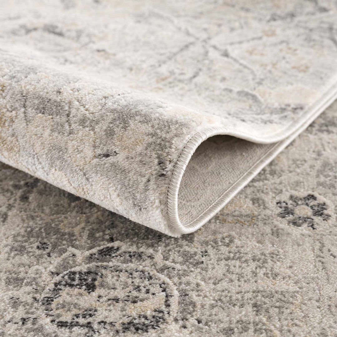 Beige, Gray and Charcoal Antique look Traditional Design area rug - The Rug Decor