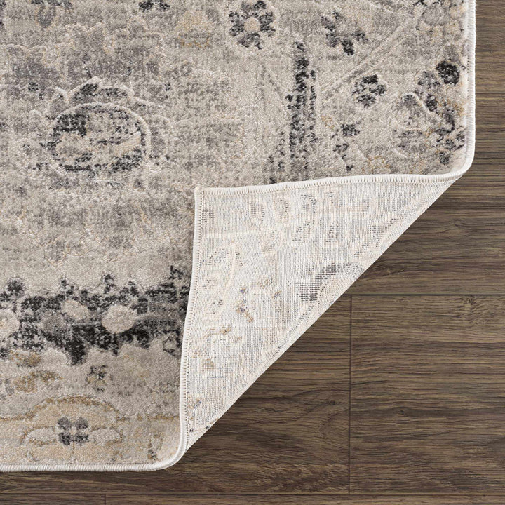 Beige, Gray and Charcoal Antique look Traditional Design area rug - The Rug Decor