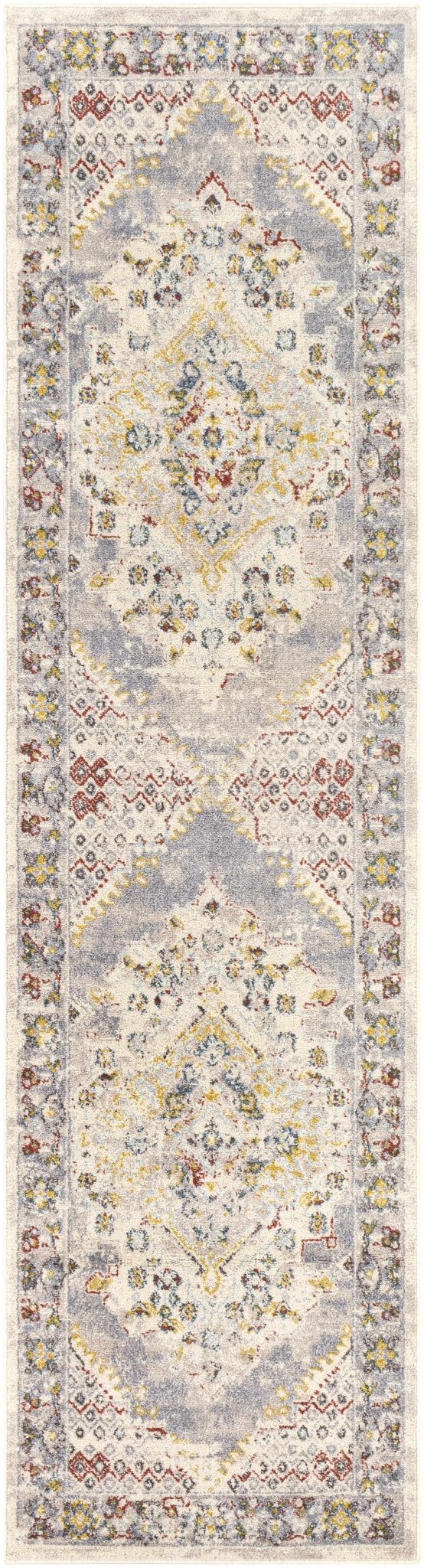 Beige, Gray and Ivory Traditional Heriz Medallion Multi size area rug - The Rug Decor