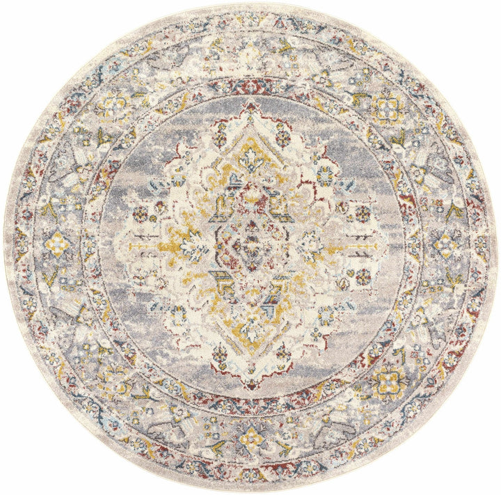 Beige, Gray and Ivory Traditional Heriz Medallion Multi size area rug - The Rug Decor