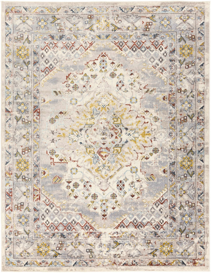 Beige, Gray and Ivory Traditional Heriz Medallion Multi size area rug - The Rug Decor
