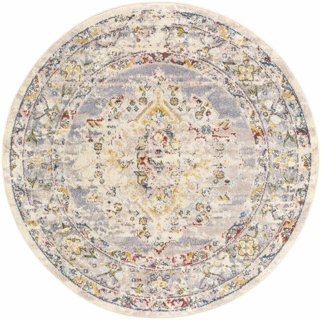 Beige, Gray and Ivory Traditional Heriz Medallion Multi size area rug - The Rug Decor