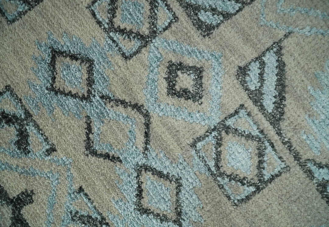 Beige, Silver and Charcoal Hand Knotted Traditional Mamluk design 5x8 wool Area Rug - The Rug Decor