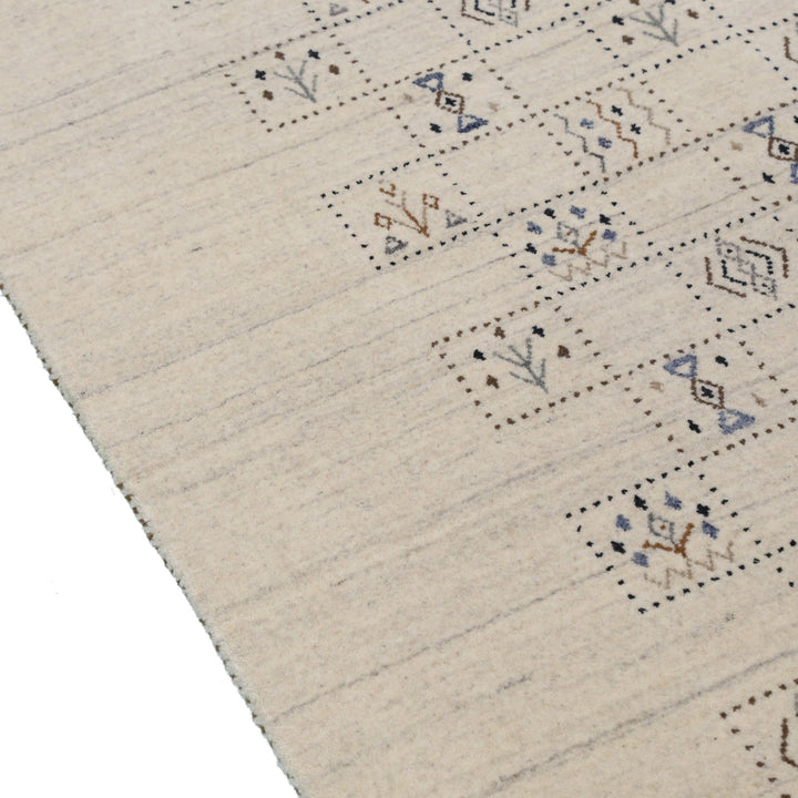 Beige Tribal Design Hand Loomed Wool Area Rug - The Rug Decor