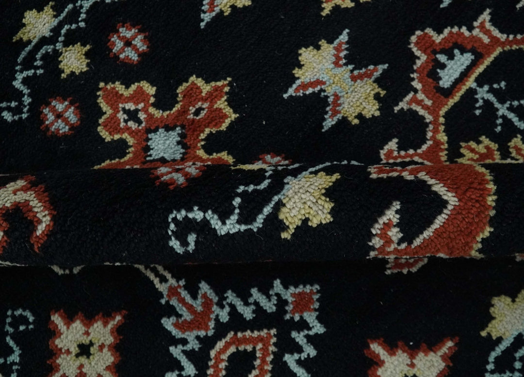 Black, Rust and Beige 8x10 Traditional Oriental Hand Knotted Wool Area Rug - The Rug Decor
